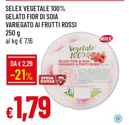 SELEX VEGETALE 100% GELATO FIOR DI SOIA VARIEGATO AI FRUTTI ROSSI
