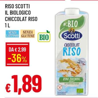 RISO SCOTTI IL BIOLOGICO CHICCOLAT RISO 1 L