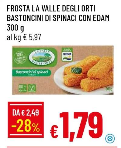 FROSTA LA VALLE DEGLI ORTI BASTONCINI DI SPINACI CON EDAM