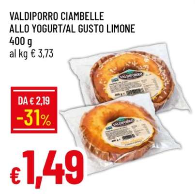VALDIPORRO CIAMBELLE ALLO YOGURT/AL GUSTO LIMONE