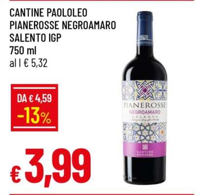 CANTINE PAOLOLEO PIANEROSSE NEGROAMARO SALENTO IGP