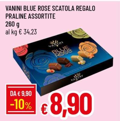VANINI BLUE ROSE SCATOLA REGALO PRALINE ASSORTITE