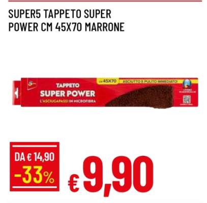 SUPER5 TAPPETO SUPER POWER CM 45X70 MARRONE
