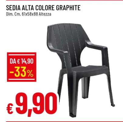 SEDIA ALTA COLORE GRAPHITE