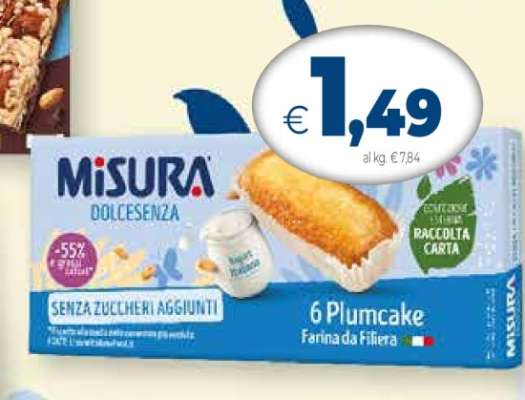 MISURA DOLCESENZA 6 PLUMCAKE