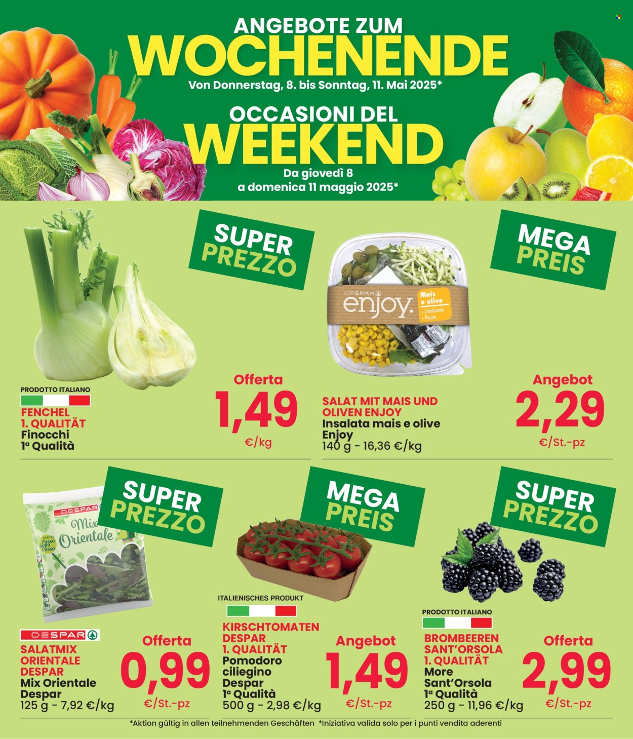 Volantino Eurospar - 8/5/2025 - 11/5/2025. Pagina 1
