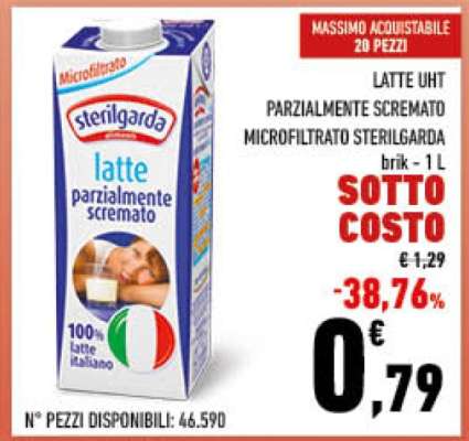 LATTE UHT PARZIALMENTE SCREMATO MICROFILTRATO STERILGARDA