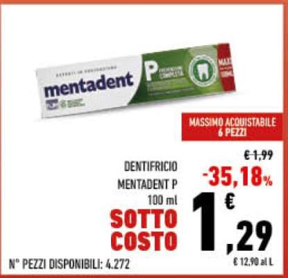 Dentifricio Mentadent P