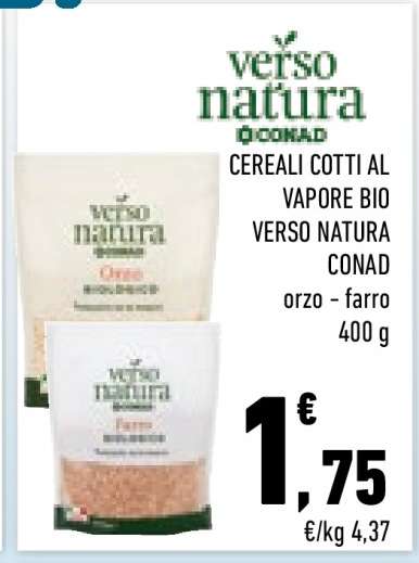 CEREALI COTTI AL VAPORE BIO VERSO NATURA CONAD