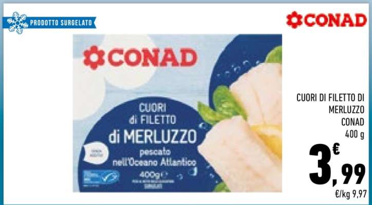 CUORI DI FILETTO DI MERLUZZO CONAD