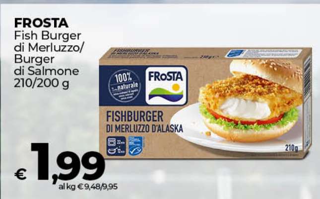 FROSTA Fish Burger di Merluzzo/Burger di Salmone