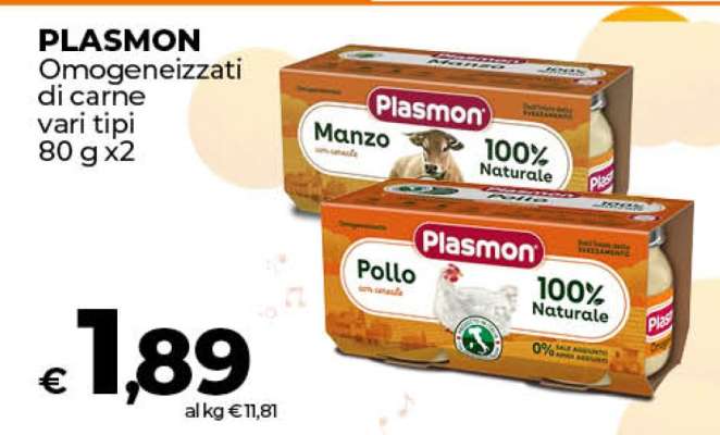 PLASMON Omogeneizzati di carne vari tipi