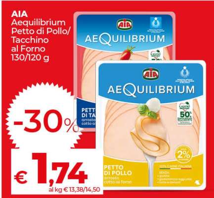 AIA Aequilibrium Petto di Pollo/Tacchino al Forno 130/120 g