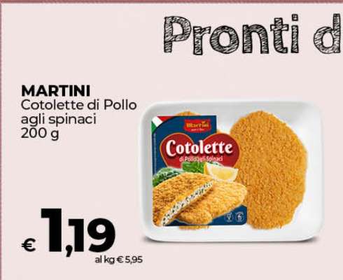 MARTINI Cotolette di Pollo agli spinaci