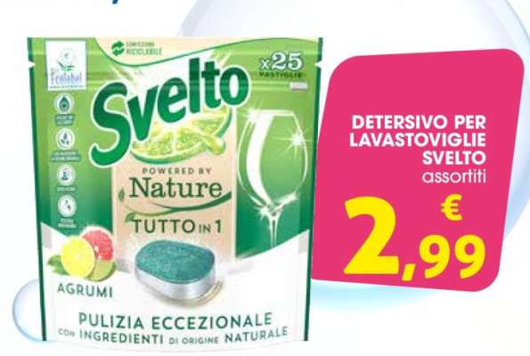 DETERSIVO PER LAVASTOVIGLIE SVELTO assortiti