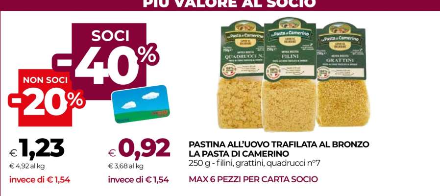 Pastina all'Uovo Trafilata al Bronzo La Pasta di Camerino