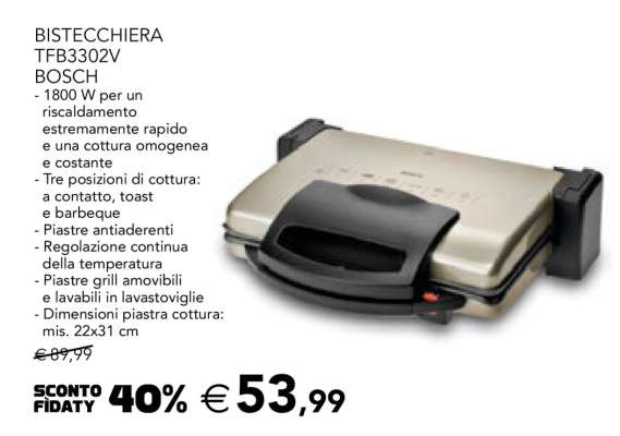 BISTECCHIERA TFB3302V BOSCH