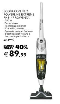 SCOPA CON FILO POWERLINE EXTREME RH8147 ROWENTA