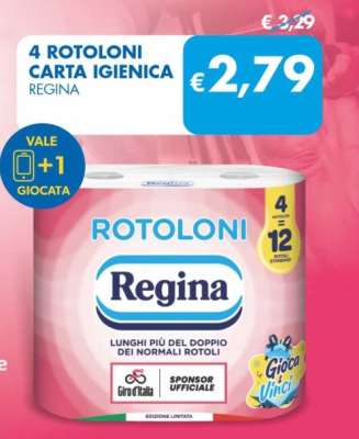 4 ROTOLONI CARTA IGIENICA REGINA