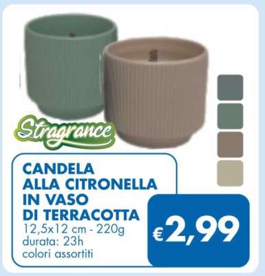 CANDELA ALLA CITRONELLA IN VASO DI TERRACOTTA