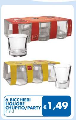 6 BICCHIERI LIQUORE CHUPITO/PARTY