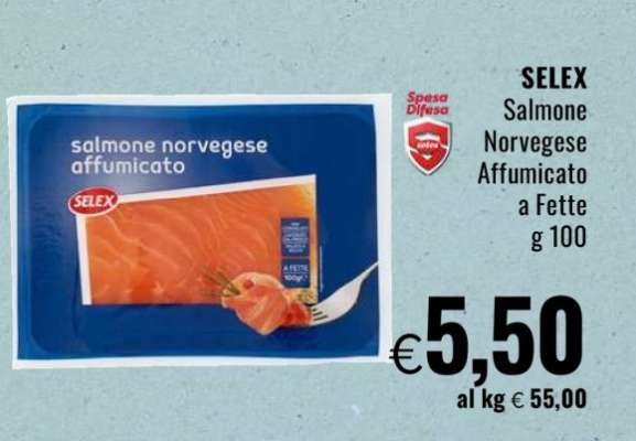 SELEX Salmone Norvegese Affumicato a Fette g 100