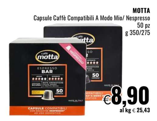 MOTTA Capsule Caffè Compatibili A Modo Mio/Nespresso