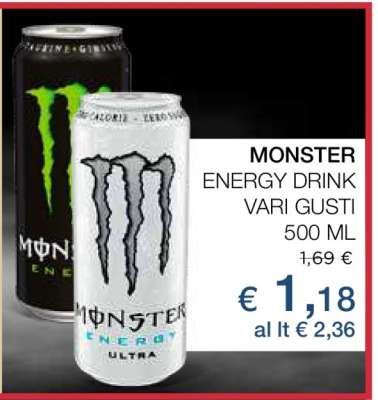 MONSTER ENERGY DRINK VARI GUSTI 500 ML