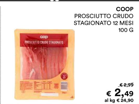 COOP PROSCIUTTO CRUDO STAGIONATO 12 MESI 100 G