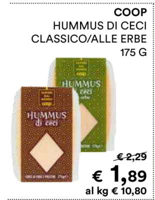 COOP HUMMUS DI CECI CLASSICO/ALLE ERBE