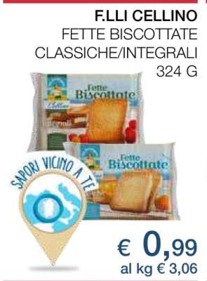 F.LLI CELLINO FETTE BISCOTTATE CLASSICHE/INTEGRALI