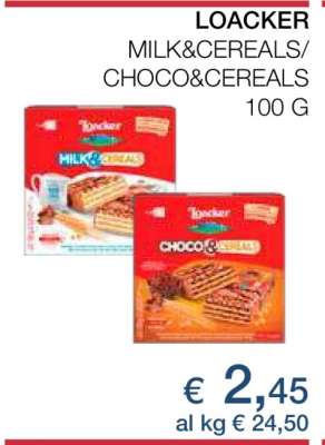 LOACKER MILK&CEREALS/CHOCO&CEREALS
