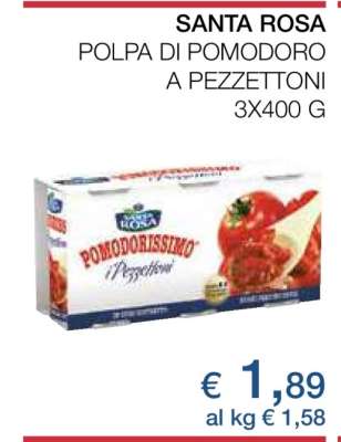 SANTA ROSA POLPA DI POMODORO A PEZZETTONI 3X400 G