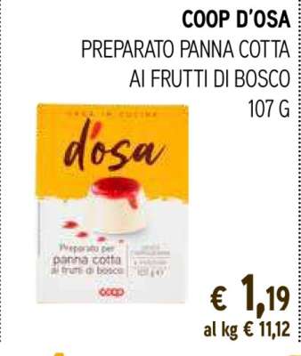 COOP D'OSA PREPARATO PANNA COTTA AI FRUTTI DI BOSCO