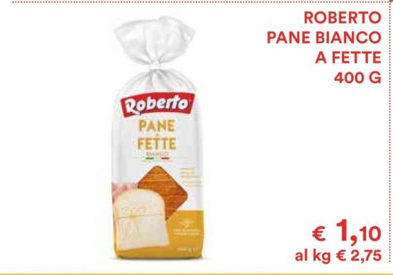ROBERTO PANE BIANCO A FETTE 400 G