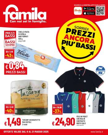 Volantino Famila - 8/5/2025 - 21/5/2025.