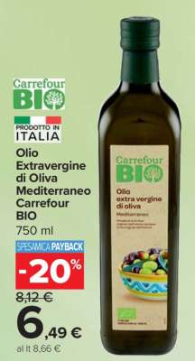 Olio Extravergine di Oliva Mediterraneo Carrefour BIO