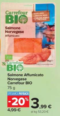 Salmone Affumicato Norvegese Carrefour BIO