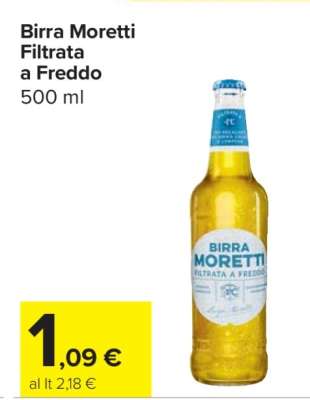 Birra Moretti Filtrata a Freddo