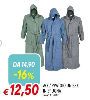 Accappatoio Unisex in Spugna