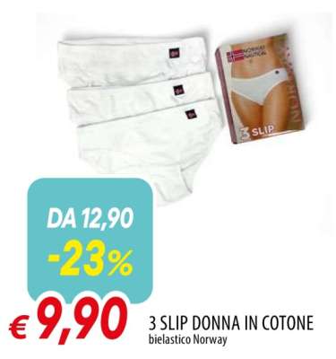3 SLIP DONNA IN COTONE