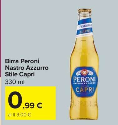 Birra Peroni Nastro Azzurro Stile Capri