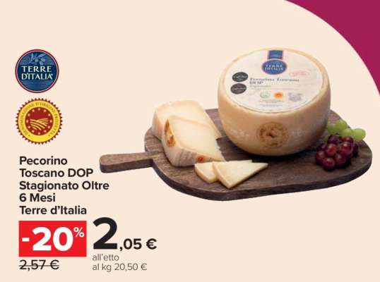 Pecorino Toscano DOP Stagionato Oltre 6 Mesi Terre d’Italia