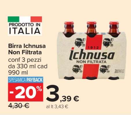 Birra Ichnusa non filtrata