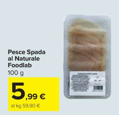 Pesce Spada al Naturale Foodlab