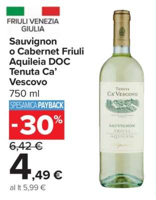 Sauvignon o Cabernet Friuli Aquileia DOC Tenuta Ca’ Vescovo