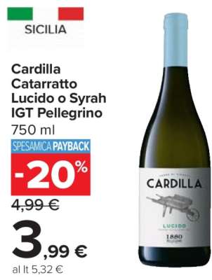 Cardilla Catarratto Lucido o Syrah IGT Pellegrino