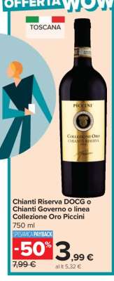 Chianti Riserva DOCG o Chianti Governo o linea Collezione Oro Piccini