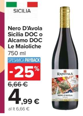 Nero D'Avola Sicilia DOC o Alcamo DOC Le Maioliche