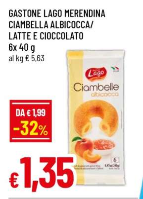 GASTONE LAGO MERENDINA CIAMBELLA ALBICOCCA/LATTE E CIOCCOLATO
